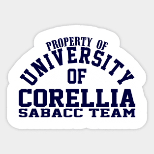 University of Corellia Sabacc Team Sticker